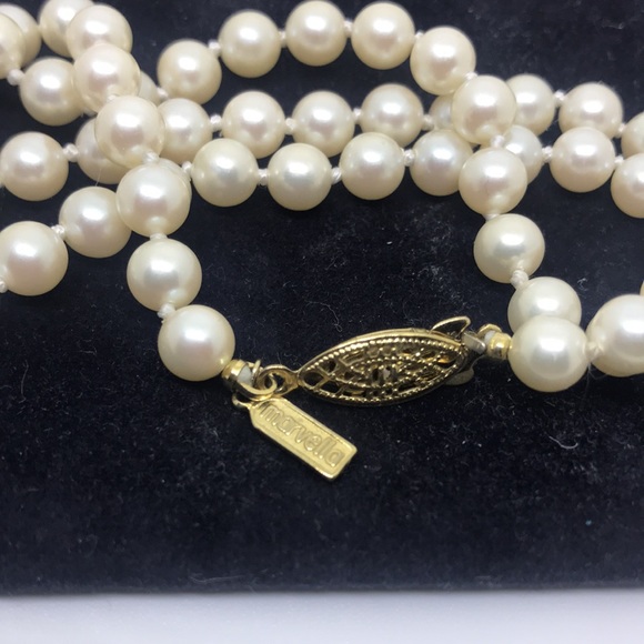 Marvella | Vintage | Dainty | Faux Pearl | Matte | Necklace | Approx. 16” - Picture 6 of 6